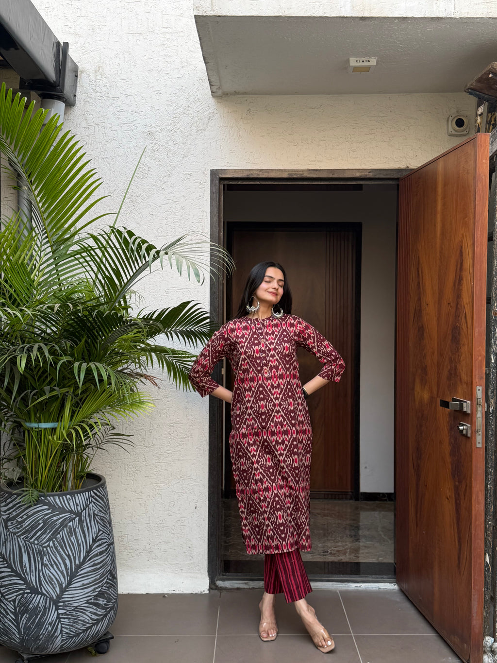 Ikkat queen Kurti set